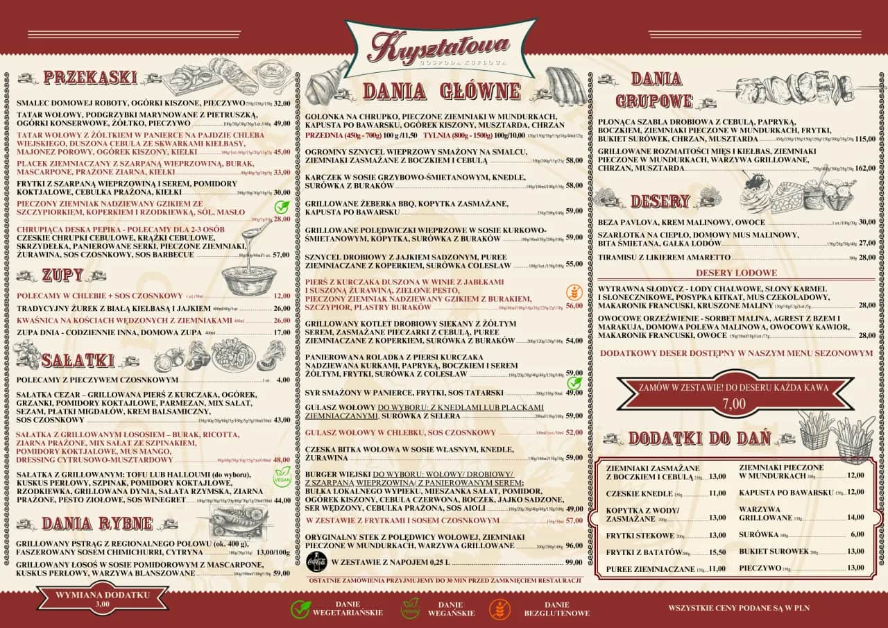 Restauracja Cleopatra menu 2025: aktualne ceny dań w karcie i dostawie